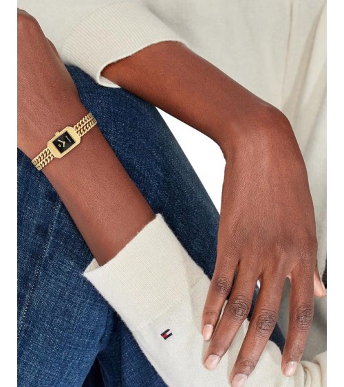 Reloj Tommy Hilfiger Sarah 1782842 para Mujer - Dorado y Negro Rectangular