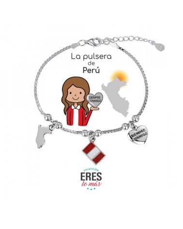 Pulsera "Eres lo Más" Perú - Plata de Ley - Promojoya 9115506 🇵🇪