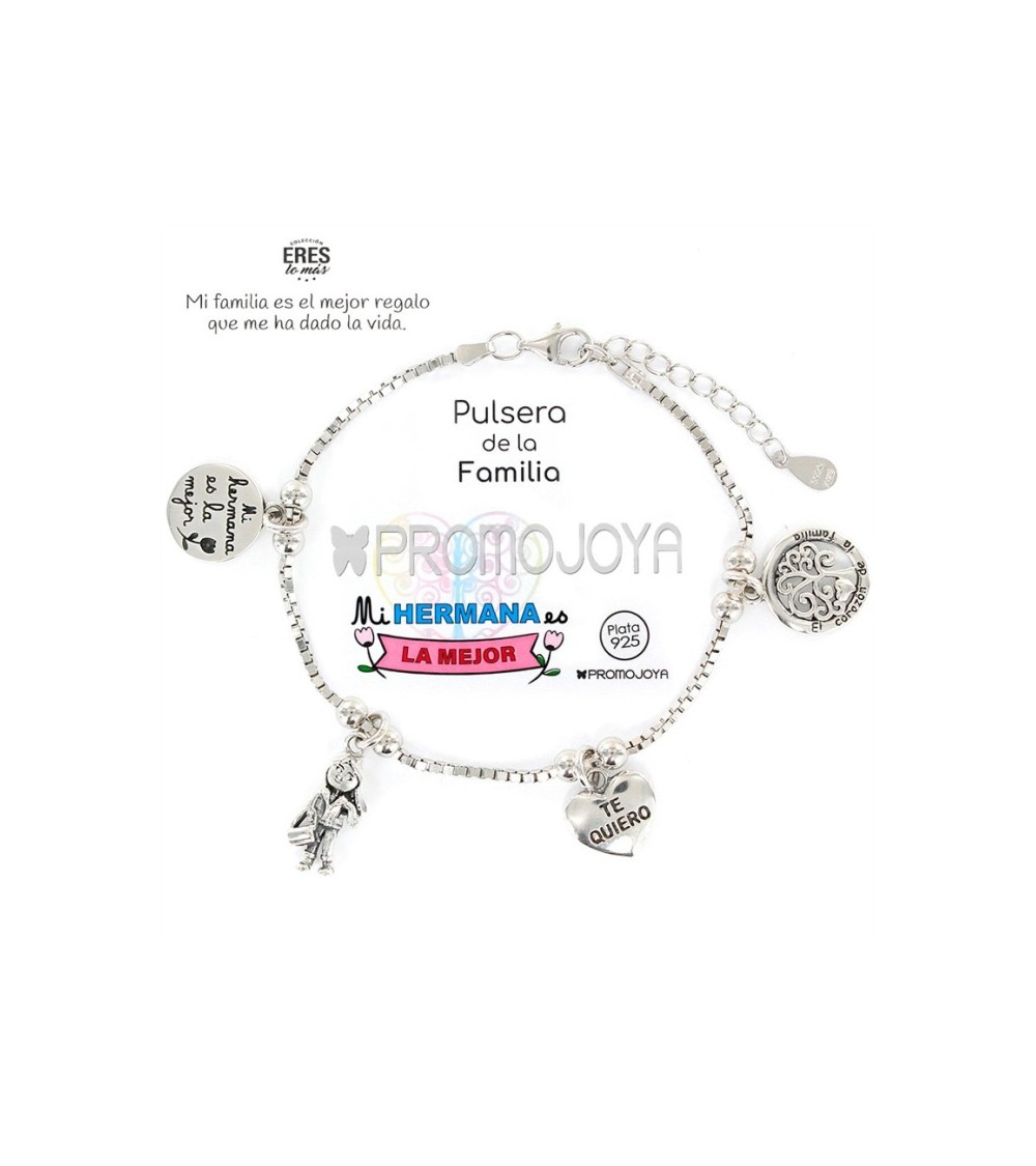 Pulsera "Eres lo Más" Hermana - Plata de Ley