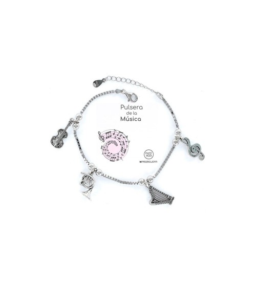 Pulsera "Eres lo Más" Música - Plata de Ley