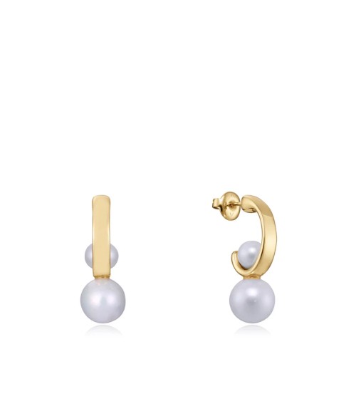 Pendientes Viceroy Fashion - Acero IP Dorado y Perlas Cultivadas