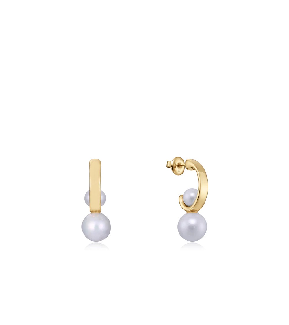 Pendientes Viceroy Fashion - Acero IP Dorado y Perlas Cultivadas