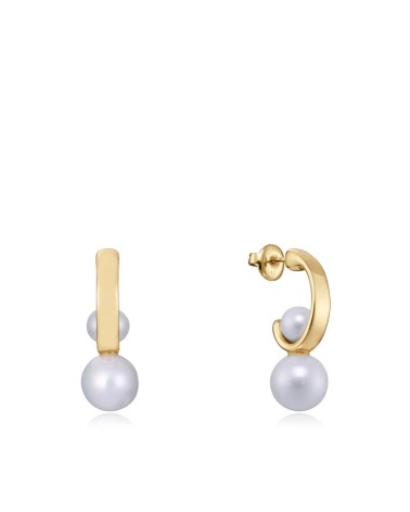 Pendientes Viceroy Fashion - Acero IP Dorado y Perlas Cultivadas
