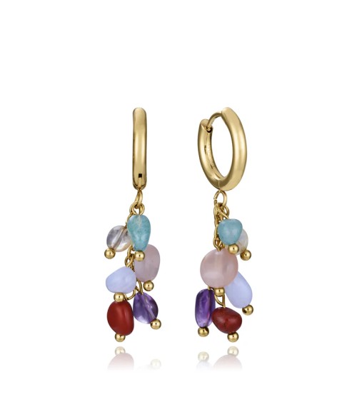 Pendientes Viceroy Fashion - Acero IP Dorado y Piedras Naturales