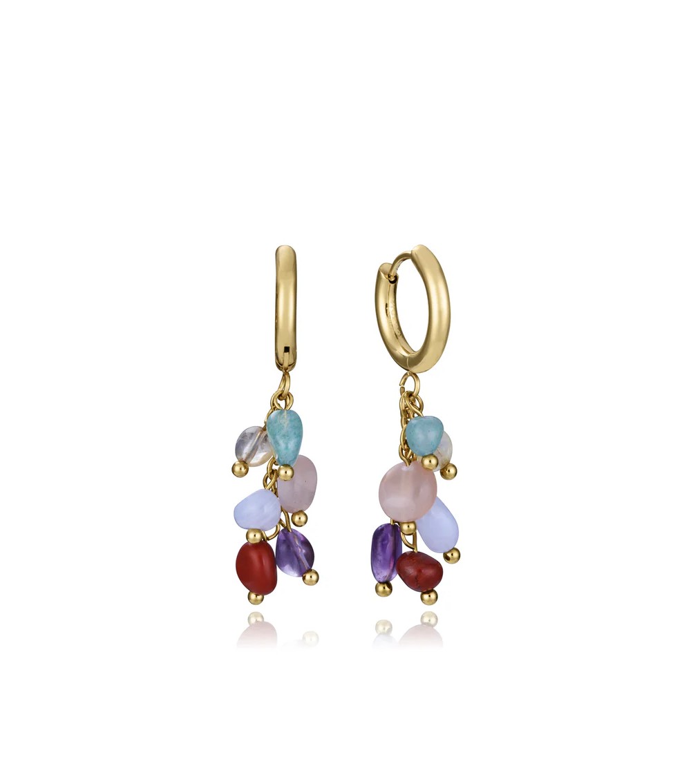 Pendientes Viceroy Fashion - Acero IP Dorado y Piedras Naturales