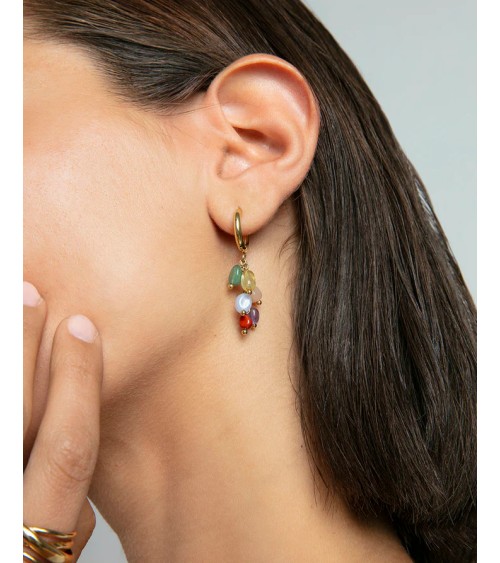 Pendientes Viceroy Fashion - Acero IP Dorado y Piedras Naturales