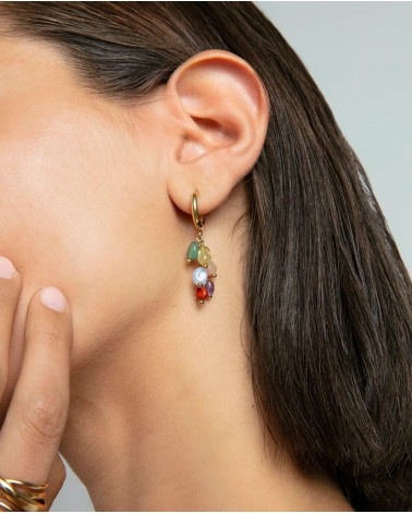 Pendientes Viceroy Fashion - Acero IP Dorado y Piedras Naturales