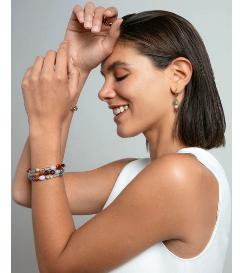 Pendientes Viceroy Fashion - Acero IP Dorado y Piedras Naturales