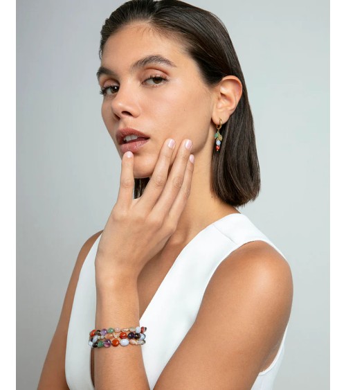 Pendientes Viceroy Fashion - Acero IP Dorado y Piedras Naturales