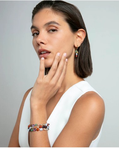 Pendientes Viceroy Fashion - Acero IP Dorado y Piedras Naturales