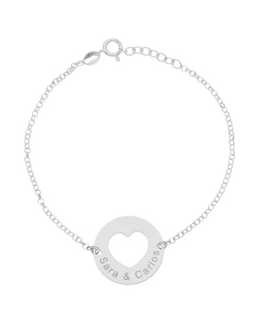 Pulsera de Plata con Colgante Corazón Personalizable ✨