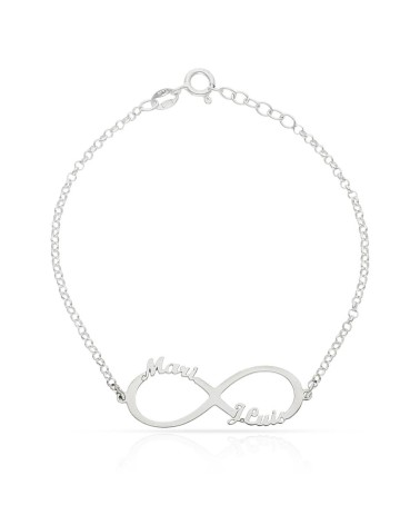 Pulsera Infinito con Nombres Personalizados en Plata de Ley ✨