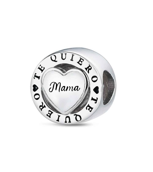 Abalorio de Plata "Te Quiero Mamá" con Corazón Central ❤️