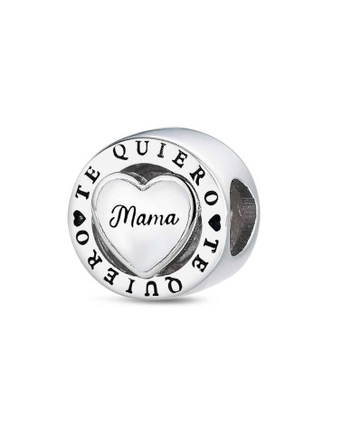 Abalorio de Plata "Te Quiero Mamá" con Corazón Central ❤️
