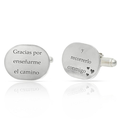 Gemelos Ovalados de Plata de Ley Personalizables 👔