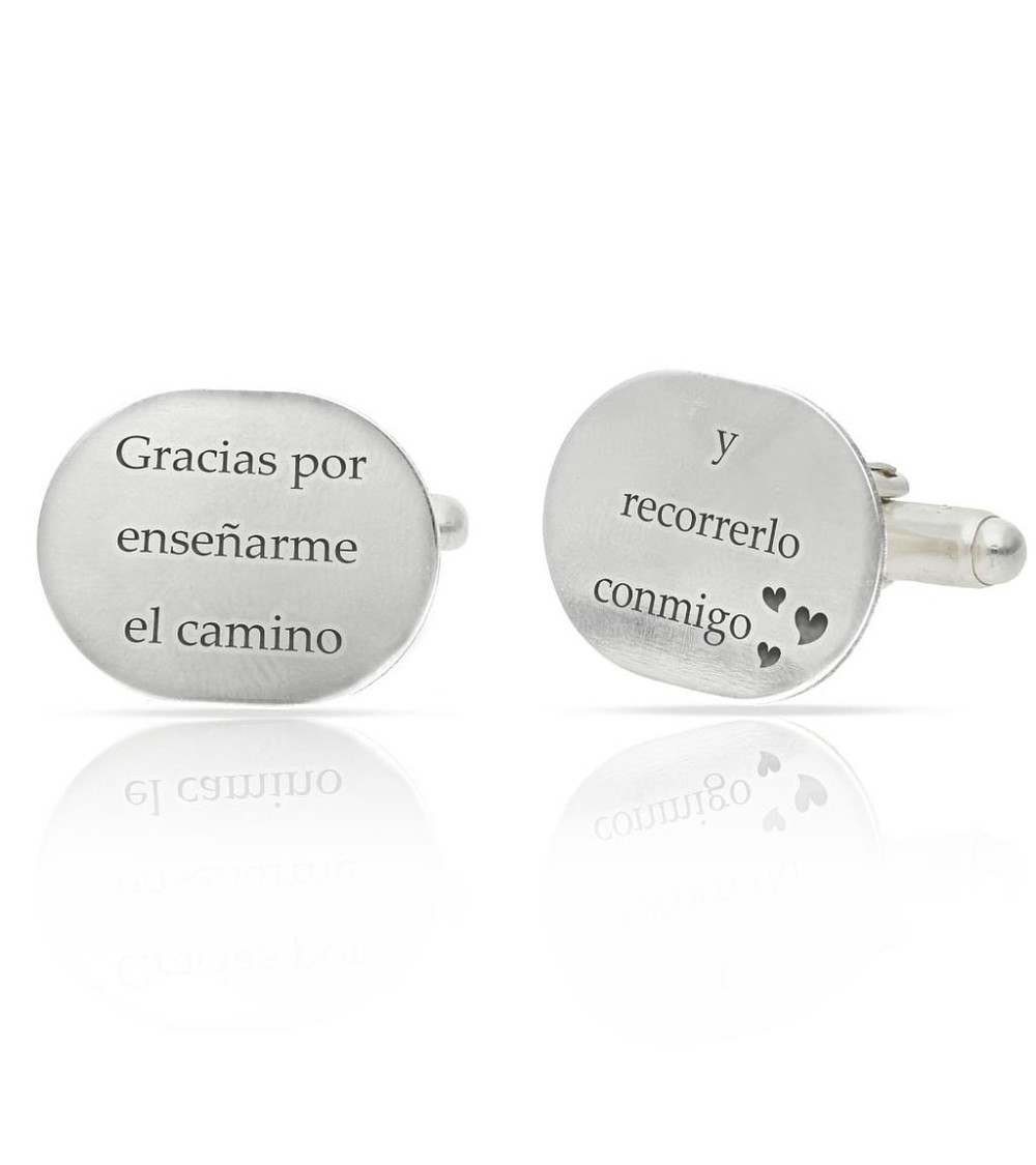 Gemelos Ovalados de Plata de Ley Personalizables 👔