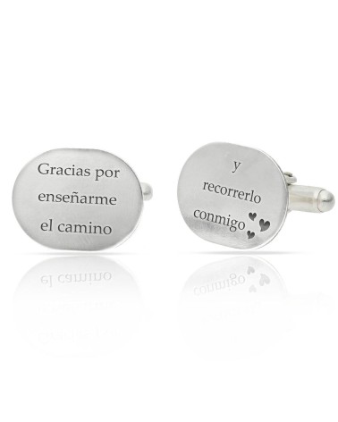 Gemelos Ovalados de Plata de Ley Personalizables 👔