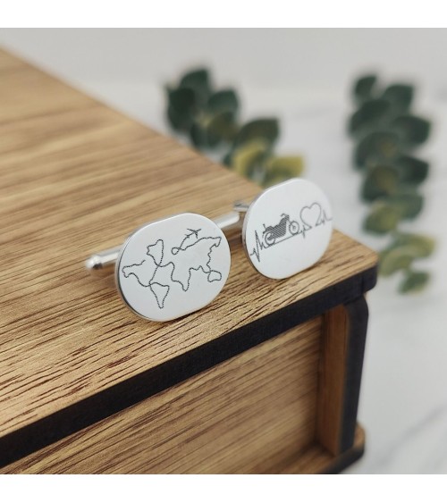 Gemelos Ovalados de Plata de Ley Personalizables 👔