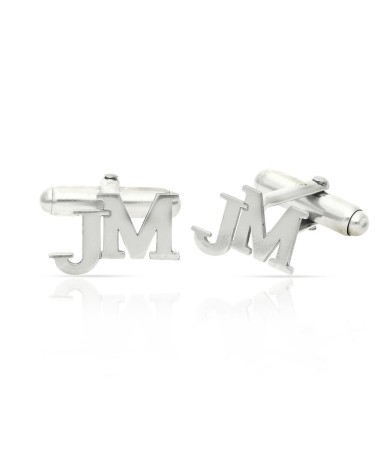 Gemelos con Iniciales Personalizadas en Plata de Ley 🔠