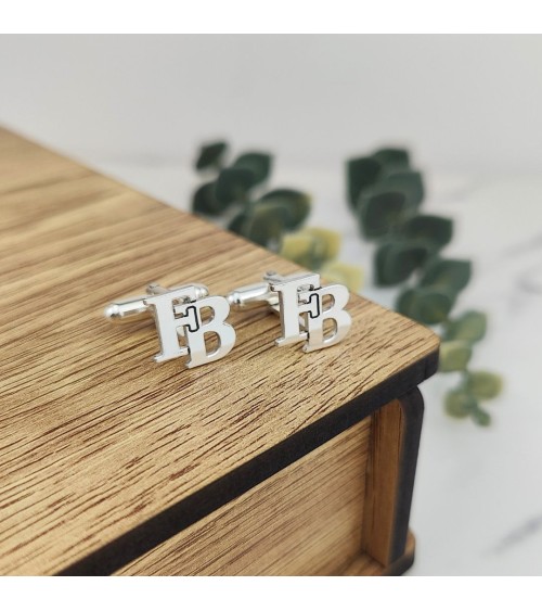 Gemelos con Iniciales Personalizadas en Plata de Ley 🔠