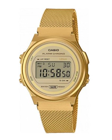 Reloj Casio Vintage A171WEMG-9A Dorado con Malla Milanesa ⌚✨