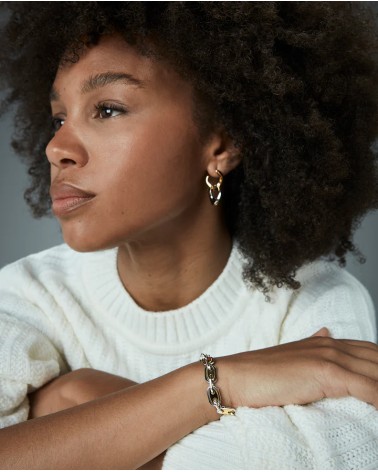 Pulsera Acero Bicolor Eslabones Ovales Dorados y Plateados 75418P01012 ✨⛓️