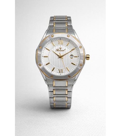 Reloj Bassel Hombre Acero Bicolor Bisel con Tornillos 82012 ⌚✨