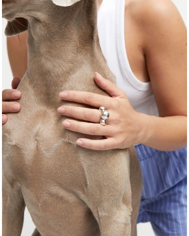 Anillo Uno de 50 Tres Bolas Plata