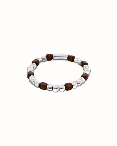 Pulsera Uno de 50 Madera y Plata