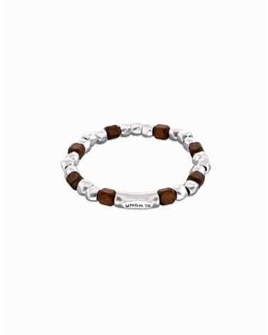 Pulsera Uno de 50 Madera y Plata