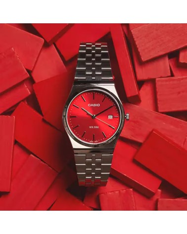 Reloj Casio Collection Acero Esfera Roja