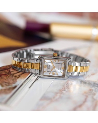 Reloj Casio bicolor rectangular señora LTP-1234PSG-7AEG