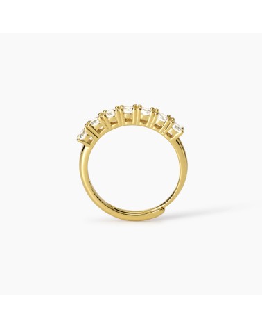 Anillo Veretta de Plata Bañado en Oro con Zirconitas Mabina | Joyería Onix Lugo