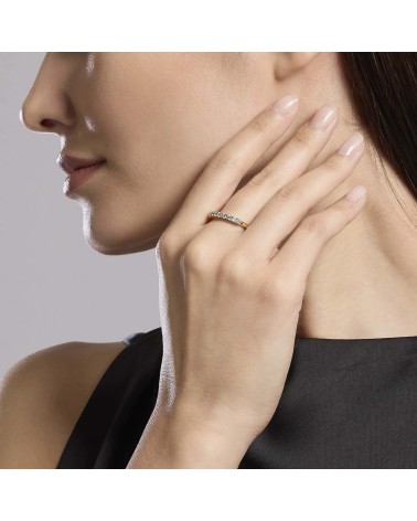 Anillo Veretta de Plata Bañado en Oro con Zirconitas Mabina | Joyería Onix Lugo