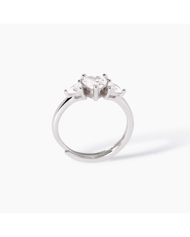 Anillo de Plata Eternity con Zirconitas en Forma de Corazón Mabina | Joyería Onix Lugo