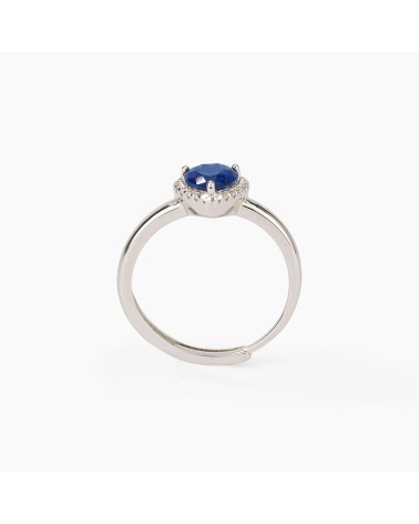 Anillo de Plata con Zafiro Sintético en Corazón Mabina Gioielli | Joyería Onix Lugo