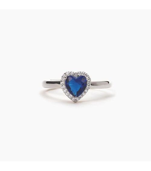 Anillo de Plata con Zafiro Sintético en Corazón Mabina Gioielli | Joyería Onix Lugo