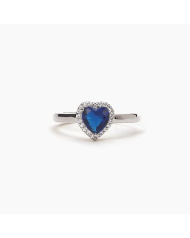 Anillo de Plata con Zafiro Sintético en Corazón Mabina Gioielli | Joyería Onix Lugo