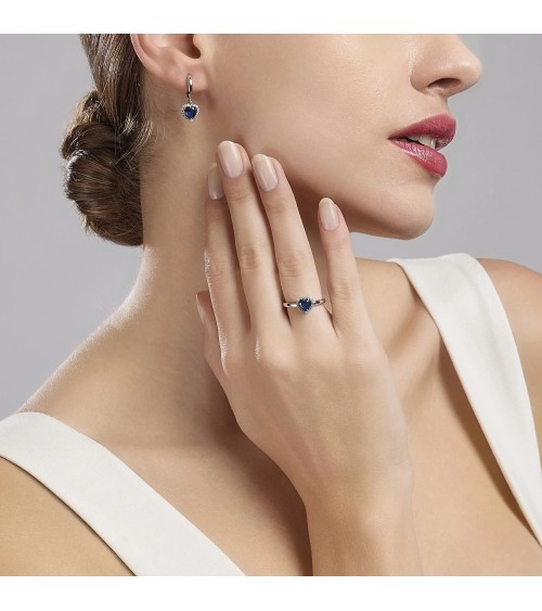 Anillo de Plata con Zafiro Sintético en Corazón Mabina Gioielli | Joyería Onix Lugo