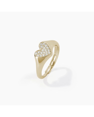 Anillo Chevalier de Plata Bañado en Oro Corazón con Zirconitas Mabina | Joyería Onix Lugo