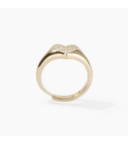 Anillo Chevalier de Plata Bañado en Oro Corazón con Zirconitas Mabina | Joyería Onix Lugo