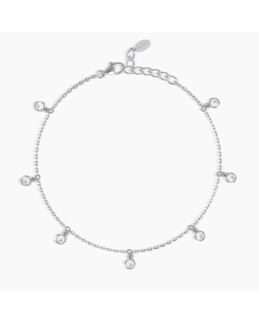Tobillera de Plata con Charms Puntos de Luz de Zirconita Mabina | Joyería Onix Lugo