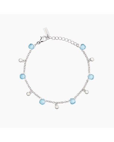 Pulsera de Plata con Cristal Azul Claro y Zirconitas Mabina | Joyería Onix Lugo