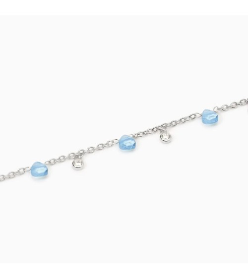 Pulsera de Plata con Cristal Azul Claro y Zirconitas Mabina | Joyería Onix Lugo