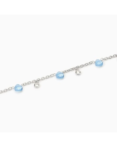 Pulsera de Plata con Cristal Azul Claro y Zirconitas Mabina | Joyería Onix Lugo