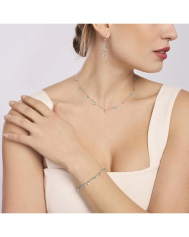 Pulsera de Plata con Cristal Azul Claro y Zirconitas Mabina | Joyería Onix Lugo