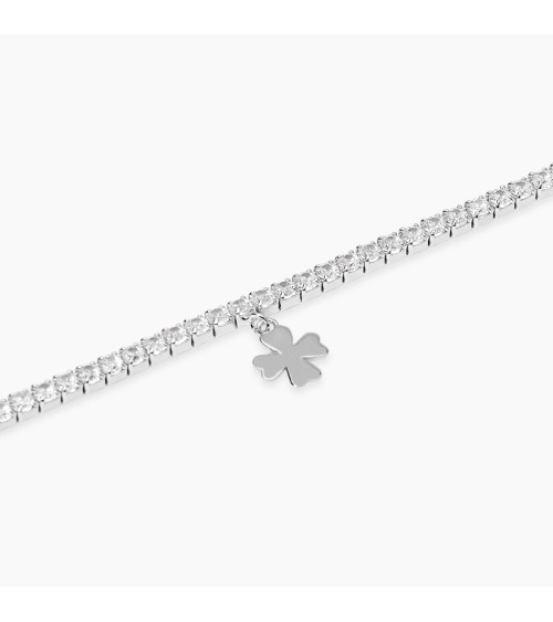 Pulsera Tennis de Plata con Trébol de la Suerte Mabina | Joyería Onix Lugo