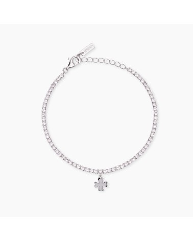 Pulsera Tennis de Plata con Trébol de la Suerte Mabina | Joyería Onix Lugo