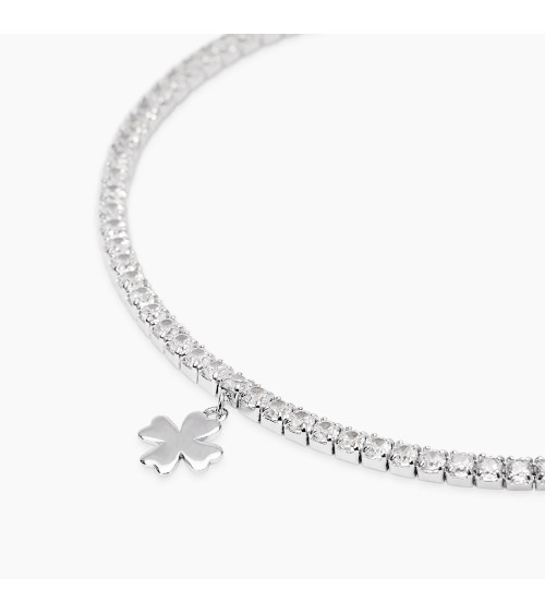 Pulsera Tennis de Plata con Trébol de la Suerte Mabina | Joyería Onix Lugo