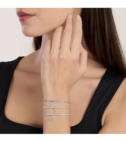 Pulsera Tennis de Plata con Aguamarina Sintética y Corazón Mabina | Joyería Onix Lugo